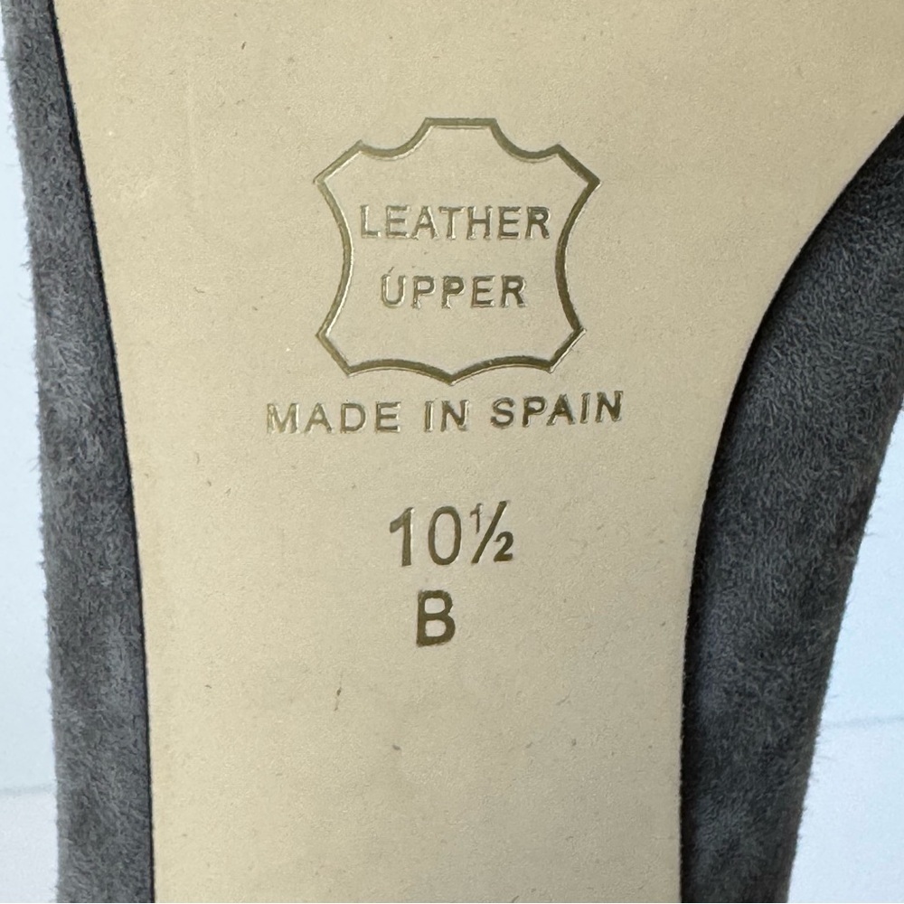 FRENCH SOLE Wave Suede Anthracite Gray Block Heel Pumps 2.5” with Box Size 10.5 - Picture 3 of 15